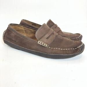 COLE HAAN - Men's Brown Leather Wyatt Penny Drivers Bracken Loafers - 9M